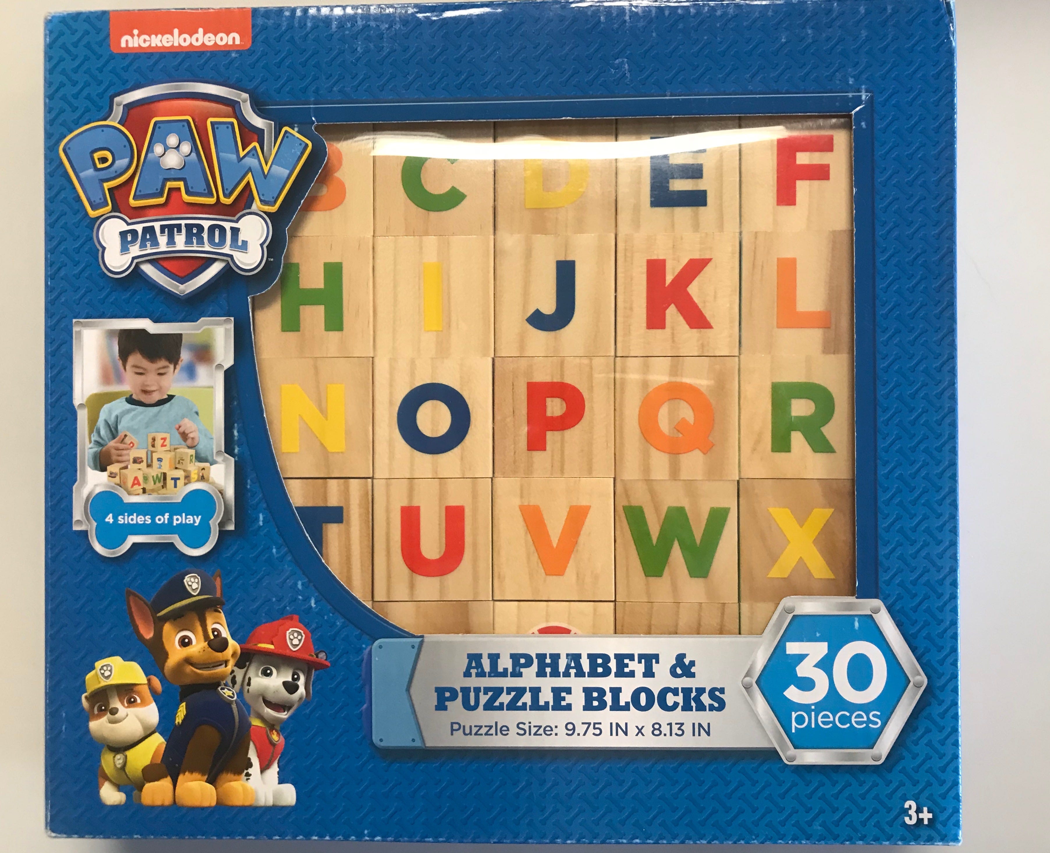 paw patrol alphabet and puzzle blocks